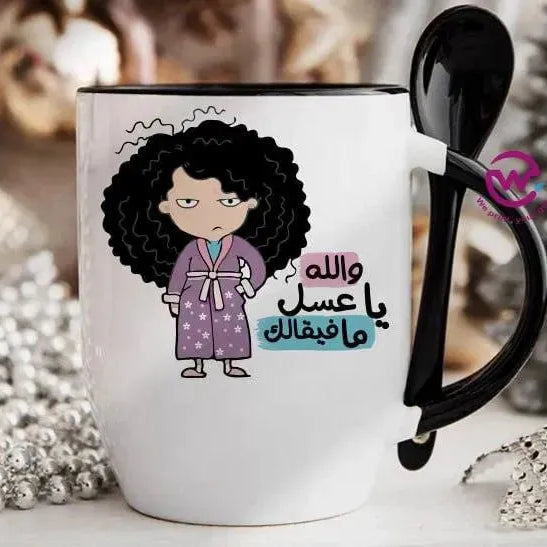 Mug-With Spoon - Comic -D - WE PRINT