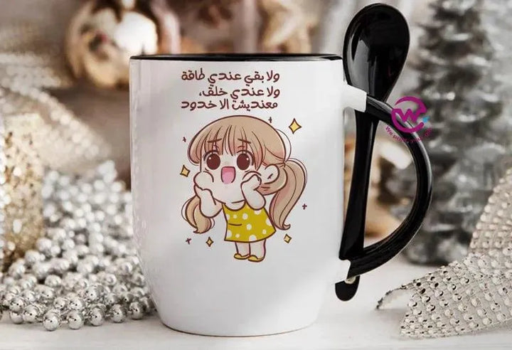 Mug-With Spoon - Comic -D - WE PRINT