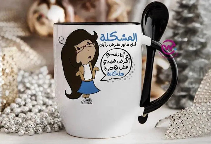 Mug-With Spoon - Comic -D - WE PRINT