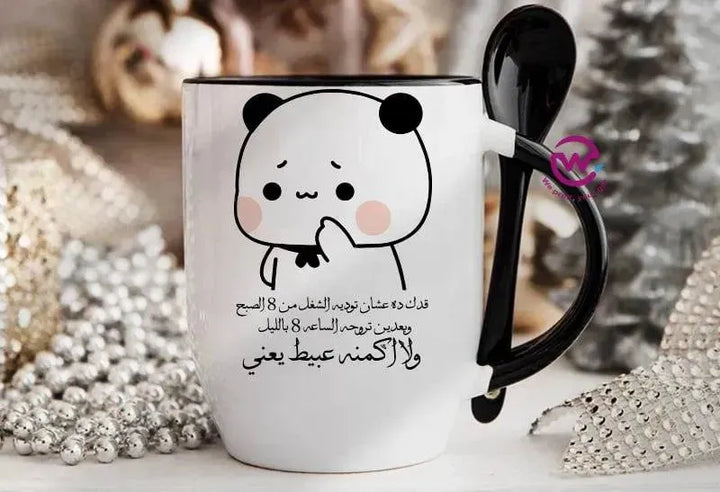 Mug-With Spoon - Comic -E - WE PRINT