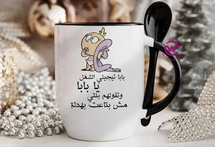 Mug-With Spoon - Comic -E - WE PRINT