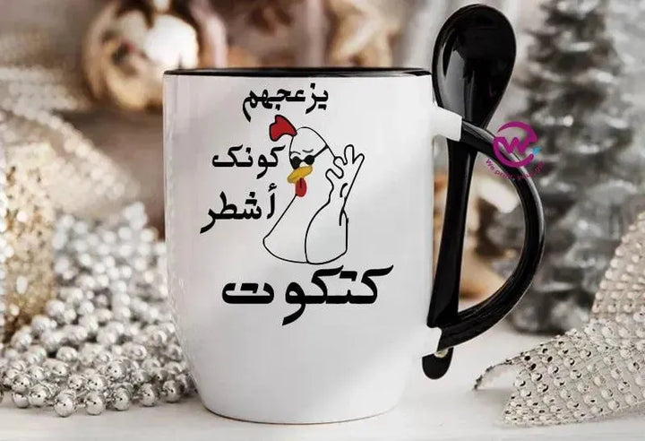 Mug-With Spoon - Comic -E - WE PRINT