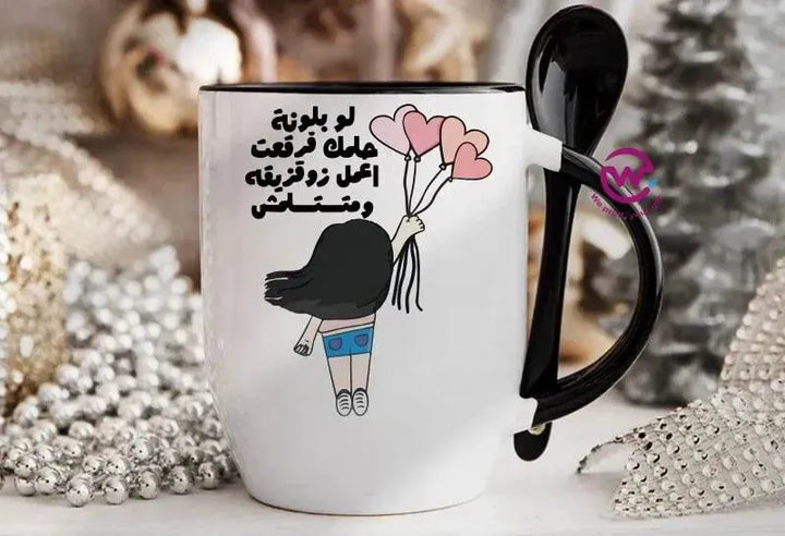 Mug-With Spoon - Comic -E - WE PRINT