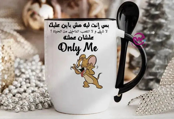 Mug-With Spoon - Comic -E - WE PRINT