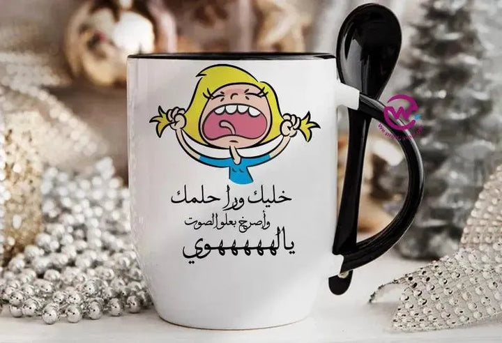 Mug-With Spoon - Comic -E - WE PRINT