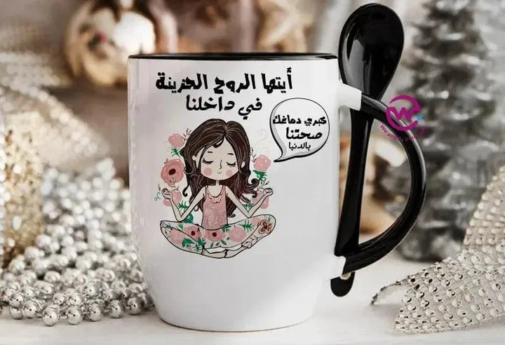 Mug-With Spoon - Comic -E - WE PRINT