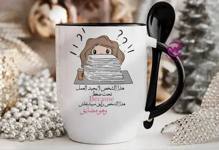 Mug-With Spoon - Comic -E - WE PRINT