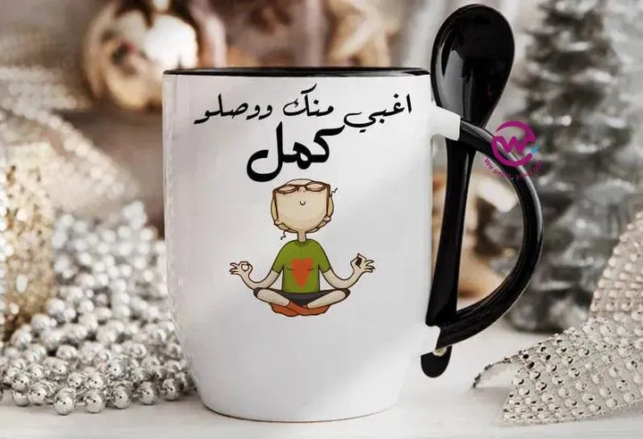 Mug-With Spoon - Comic -E - WE PRINT