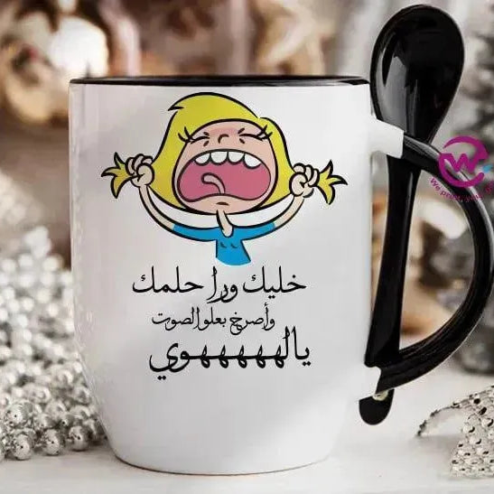 Mug-With Spoon - Comic -E - WE PRINT