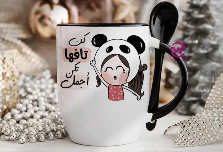 Mug-With Spoon - Comic -E - WE PRINT