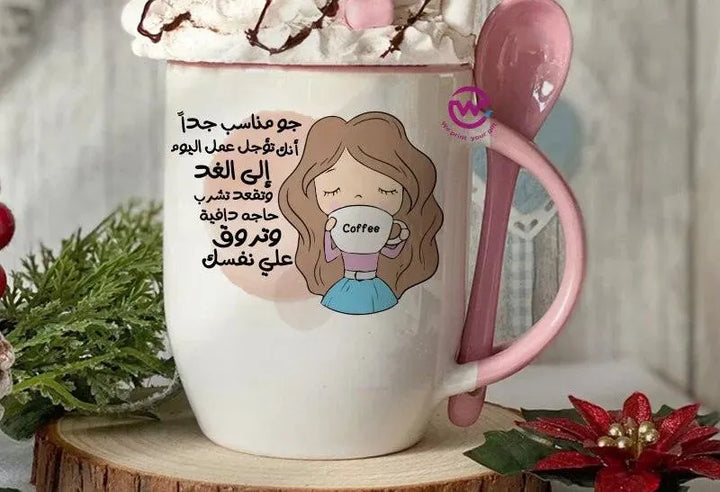 Mug-With Spoon -Comic -F - WE PRINT