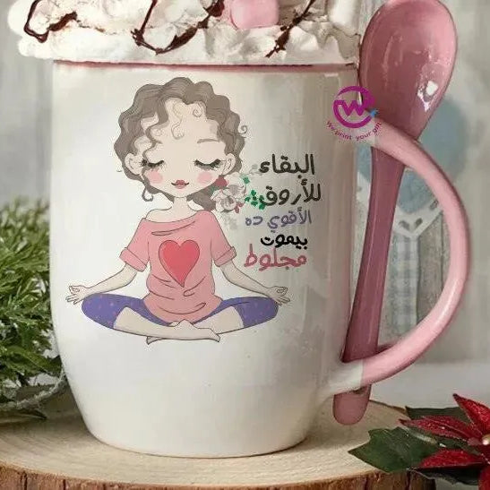 Mug-With Spoon -Comic -F - WE PRINT