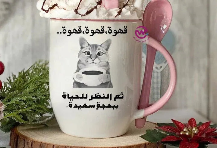 Mug-With Spoon -Comic -F - WE PRINT