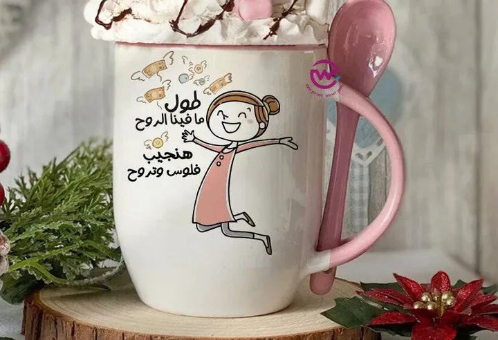 Mug-With Spoon -Comic -F - WE PRINT