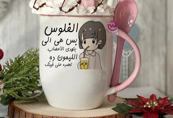 Mug-With Spoon -Comic -F - WE PRINT