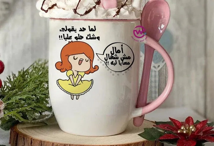 Mug-With Spoon -Comic -F - WE PRINT