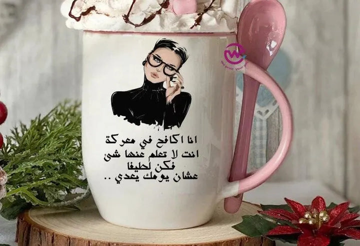 Mug-With Spoon -Comic -F - WE PRINT