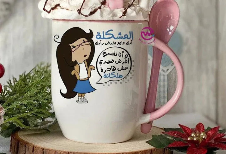 Mug-With Spoon -Comic -F - WE PRINT