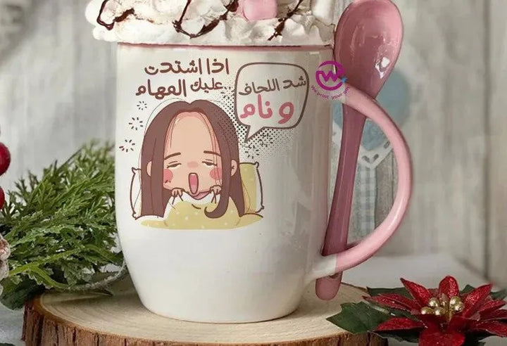 Mug-With Spoon -Comic -F - WE PRINT