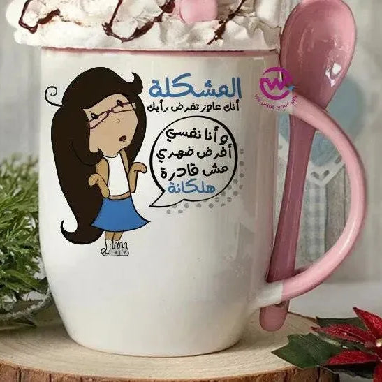 Mug-With Spoon -Comic -F - WE PRINT