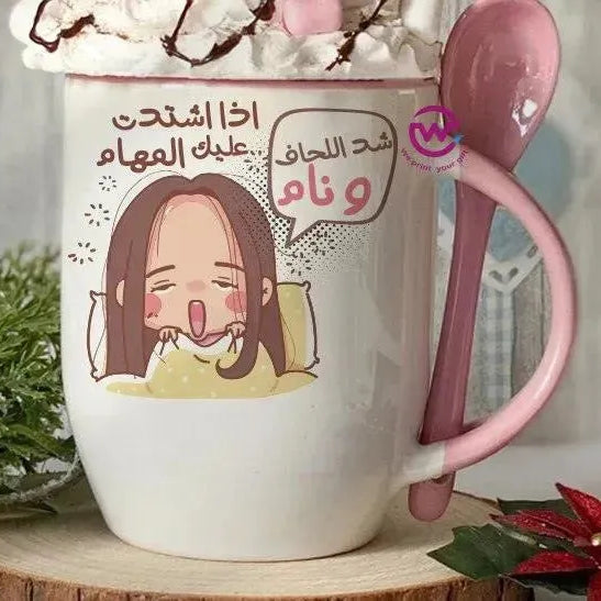 Mug-With Spoon -Comic -F - WE PRINT