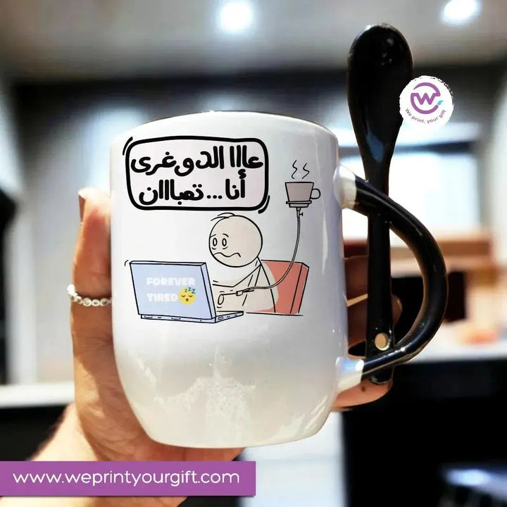 Mug-With Spoon -Comic -J - WE PRINT