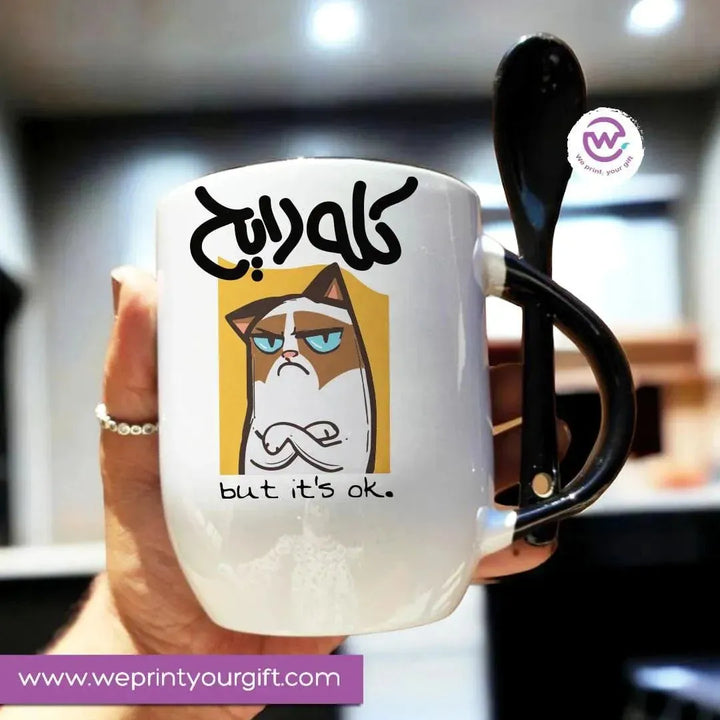 Mug-With Spoon -Comic -J - WE PRINT