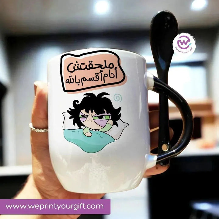 Mug-With Spoon -Comic -J - WE PRINT