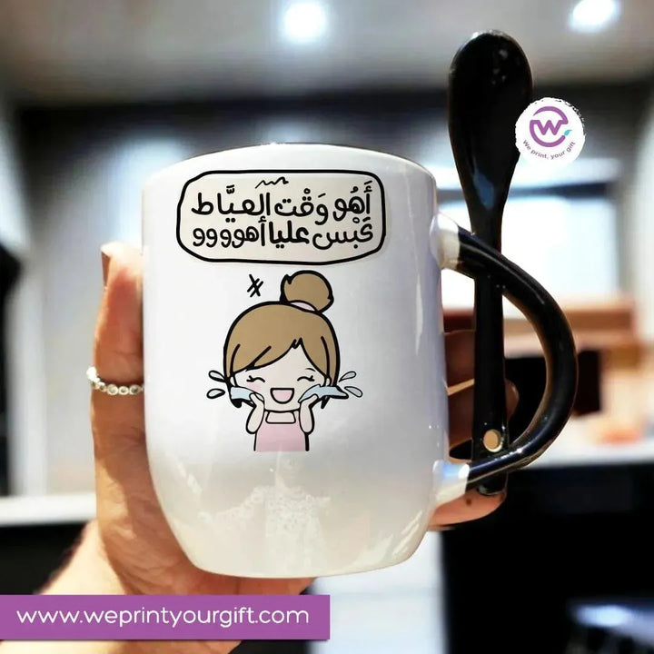 Mug-With Spoon -Comic -J - WE PRINT