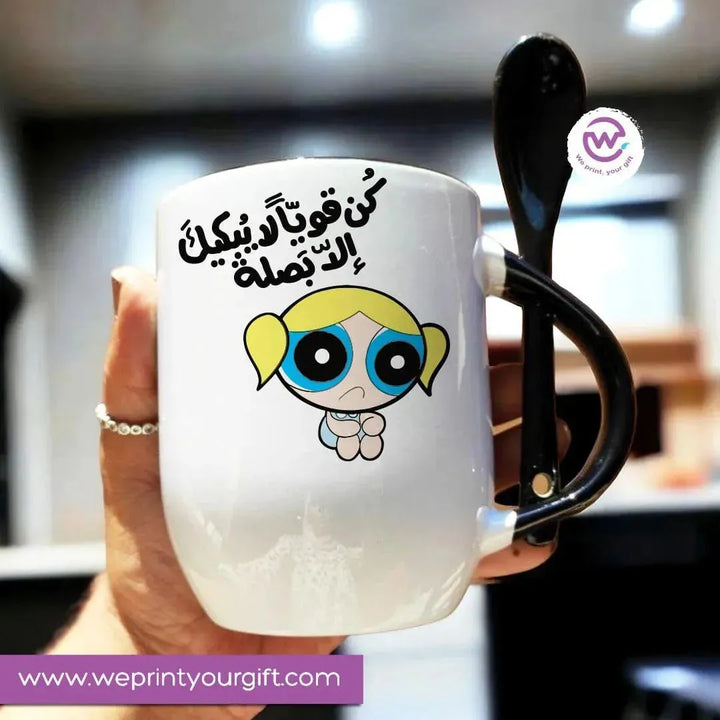 Mug-With Spoon -Comic -J - WE PRINT