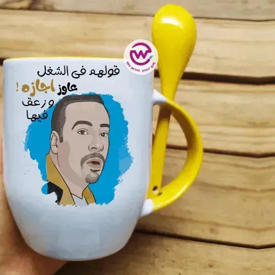 Mug-With Spoon -Comic -k - WE PRINT