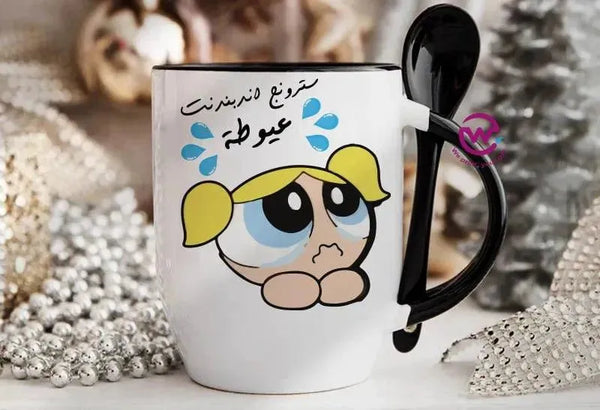 Mug-With Spoon - Comics -B - WE PRINT