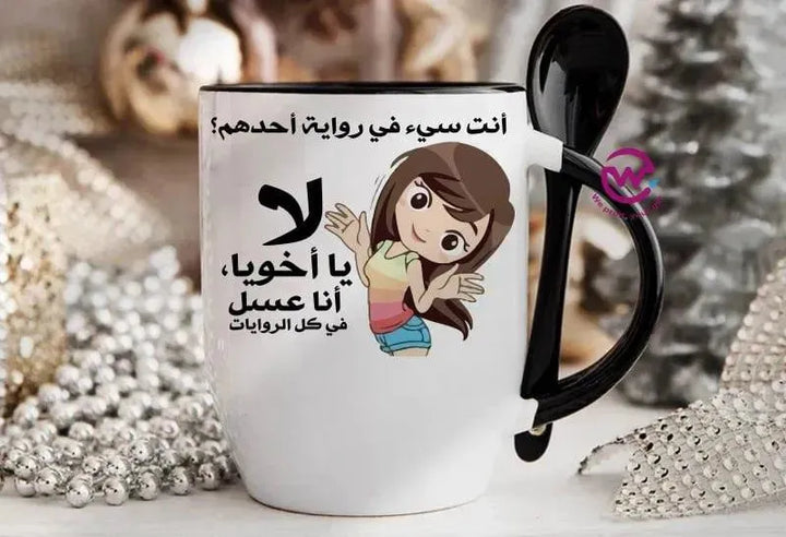 Mug-With Spoon - Comics -B - WE PRINT