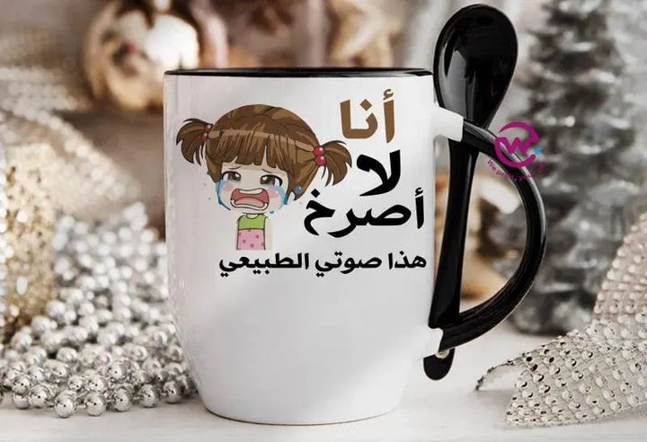 Mug-With Spoon - Comics -B - WE PRINT