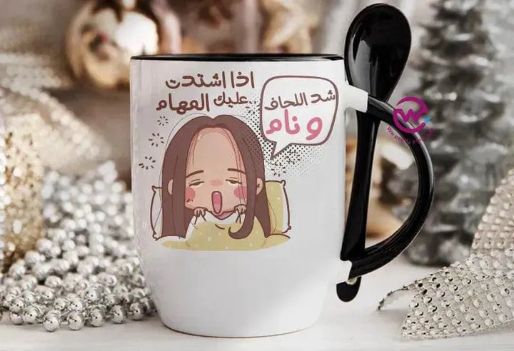 Mug-With Spoon - Comics -B - WE PRINT