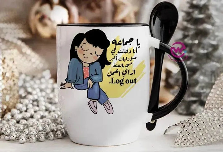 Mug-With Spoon - Comics -B - WE PRINT