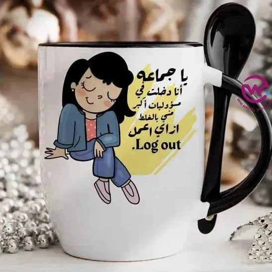 Mug-With Spoon - Comics -B - WE PRINT