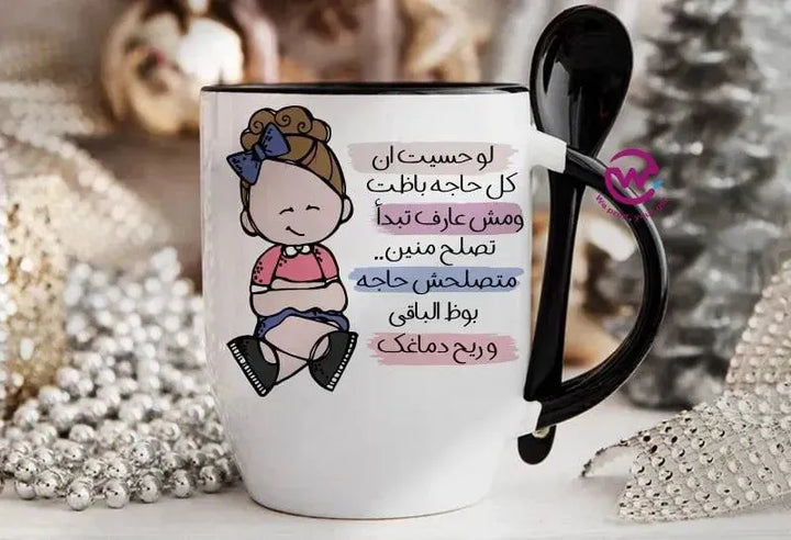 Mug-With Spoon - Comics -B - WE PRINT