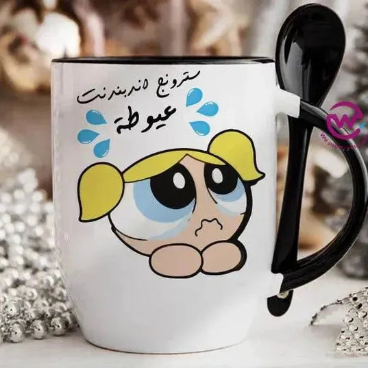 Mug-With Spoon - Comics -B - WE PRINT