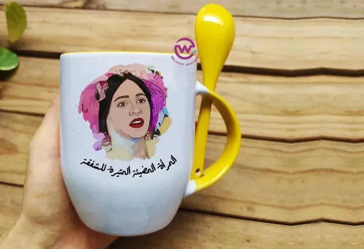 Mug-With Spoon -El Kabeer Awy - WE PRINT