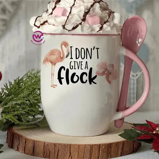 Mug-With Spoon - Flamingo - WE PRINT