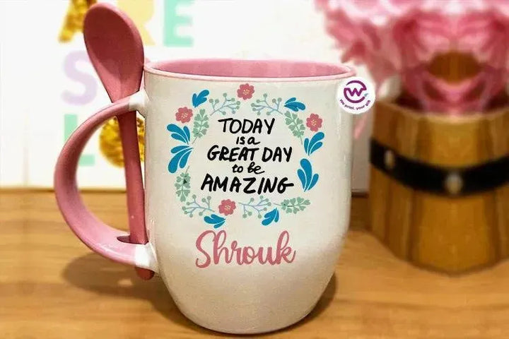 Mug-With Spoon - inspirational quotes - WE PRINT