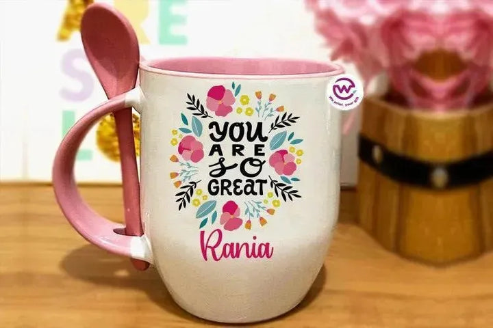 Mug-With Spoon - inspirational quotes - WE PRINT