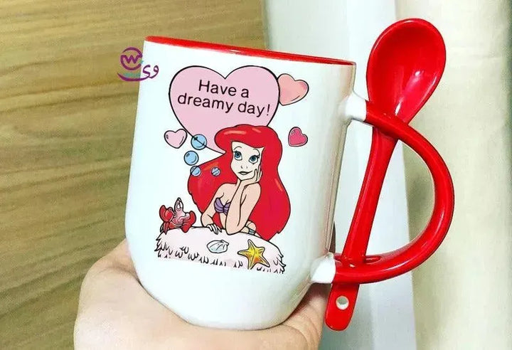 Mug-With Spoon -Mermaid - WE PRINT