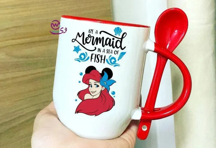 Mug-With Spoon -Mermaid - WE PRINT