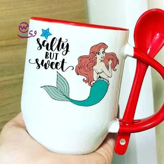 Mug-With Spoon -Mermaid - WE PRINT