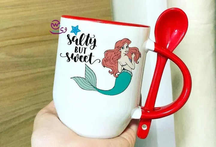 Mug-With Spoon -Mermaid - WE PRINT