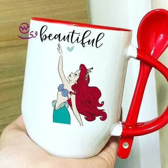 Mug-With Spoon -Mermaid - WE PRINT