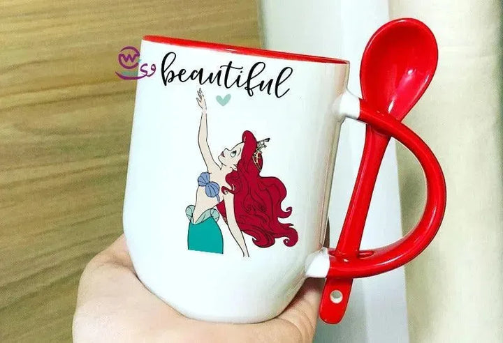 Mug-With Spoon -Mermaid - WE PRINT