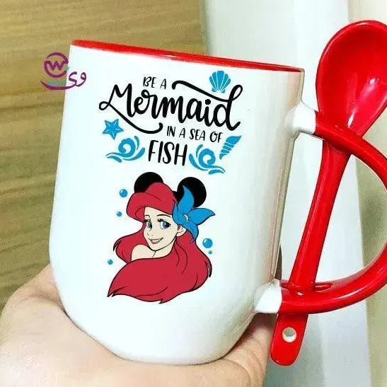 Mug-With Spoon -Mermaid - WE PRINT